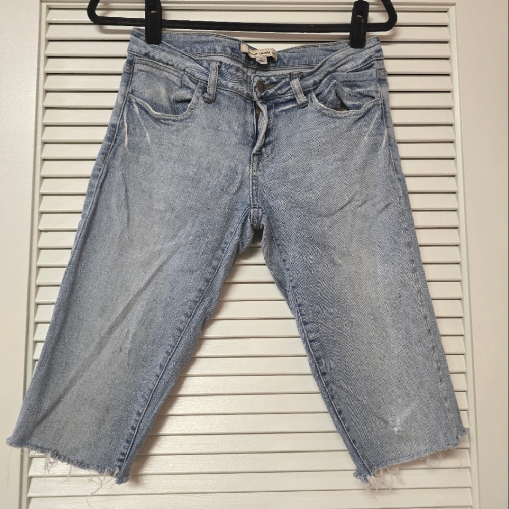 Forever 21 - Blue Denim Distressed Shorts With Pockets
